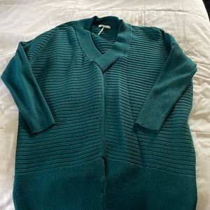 Stitch drop teal sweater